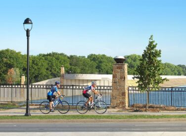 bikers on trail at White Rock Lake